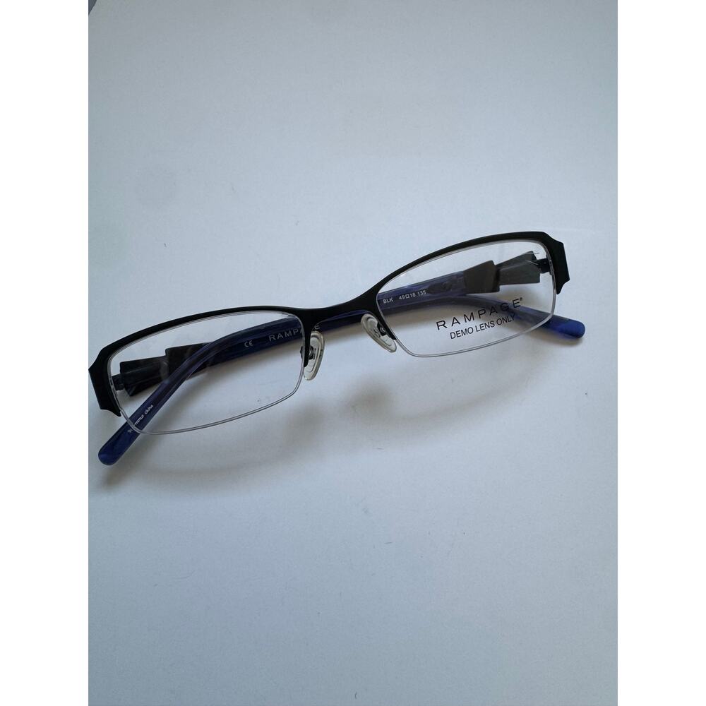 NEW Rampage Art Deco style rectangular R165 purple black glasses - Picture 2 of 9